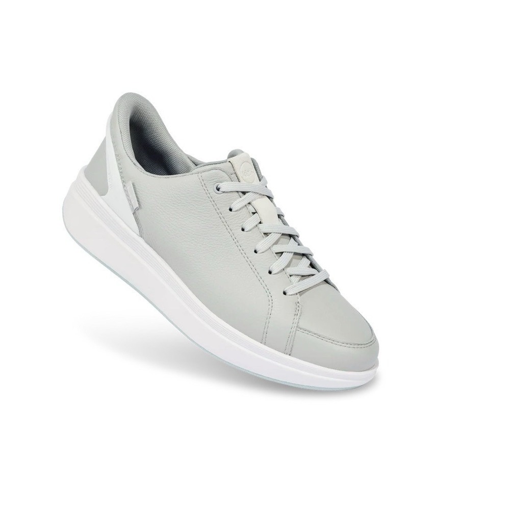 Kizik Sydney Womens Leather Hands Free Slip On Sneakers Harbor Mist Grey Size 10